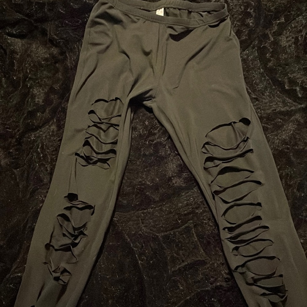 Black ripped leggings